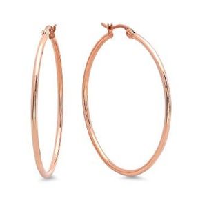 40 mm 18k Rose Gold Plated Hoop Earrings